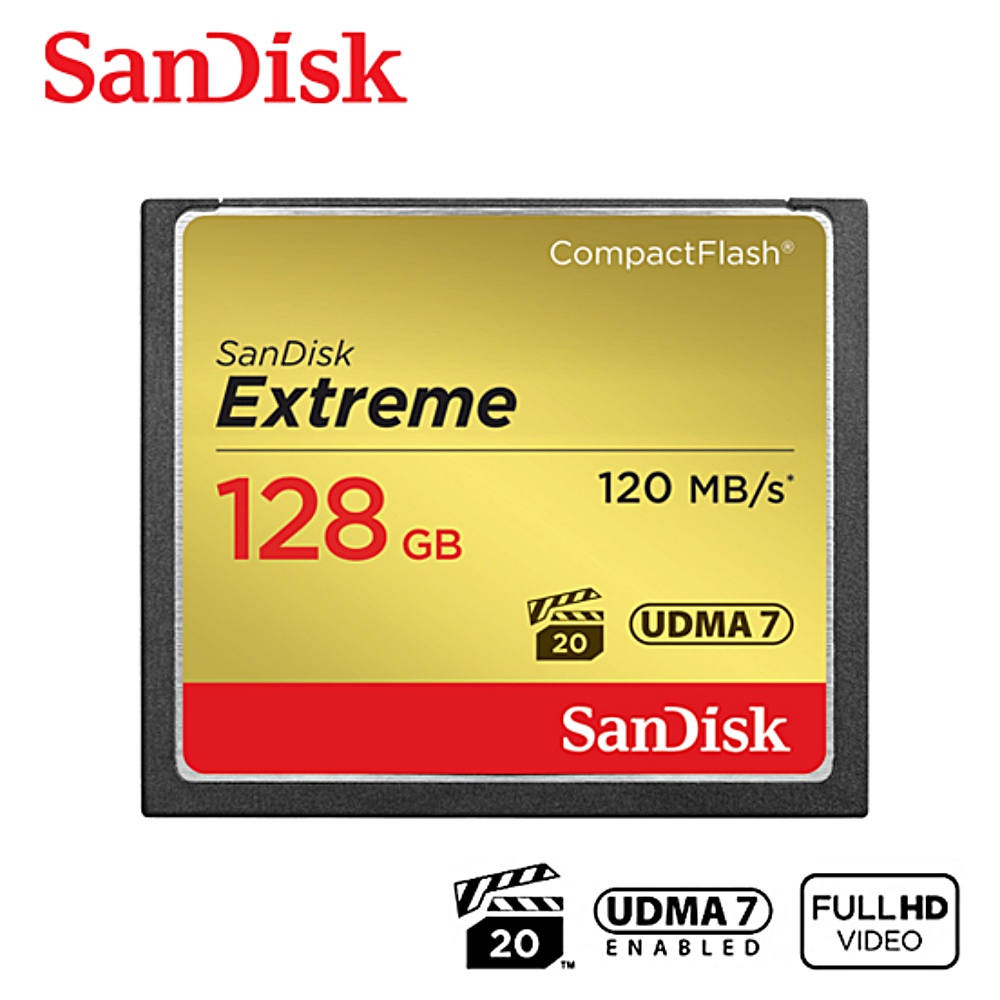 【SanDisk】Extreme 128G CompactFlash 記憶卡 CF卡(SDCFXS)
