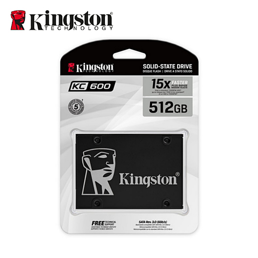 【Kingston 金士頓】KC600 512G 2.5吋 固態硬碟 SATA SSD(SKC600)