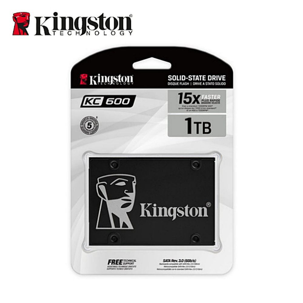 【Kingston 金士頓】KC600 1TB 2.5吋 固態硬碟 SATA SSD(SKC600)