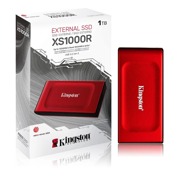 【Kingston 金士頓】XS1000 1TB 外接式固態硬碟 Portable SSD 星曜紅(SXS1000R)