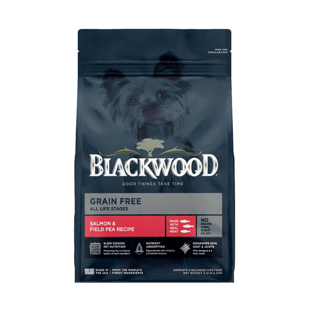 【BLACKWOOD 柏萊富】10LB(4.5KG) 極鮮無穀低敏挑嘴配方(鮭魚+豌豆) 犬糧(購買二件贈送泰國寵物喝水神仙磚)