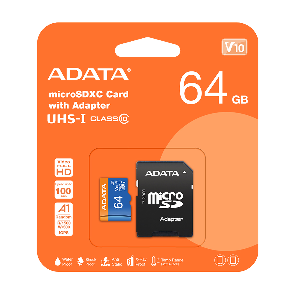 【ADATA 威剛】Premier 64G microSD UHS-I C10 記憶卡(64GB)