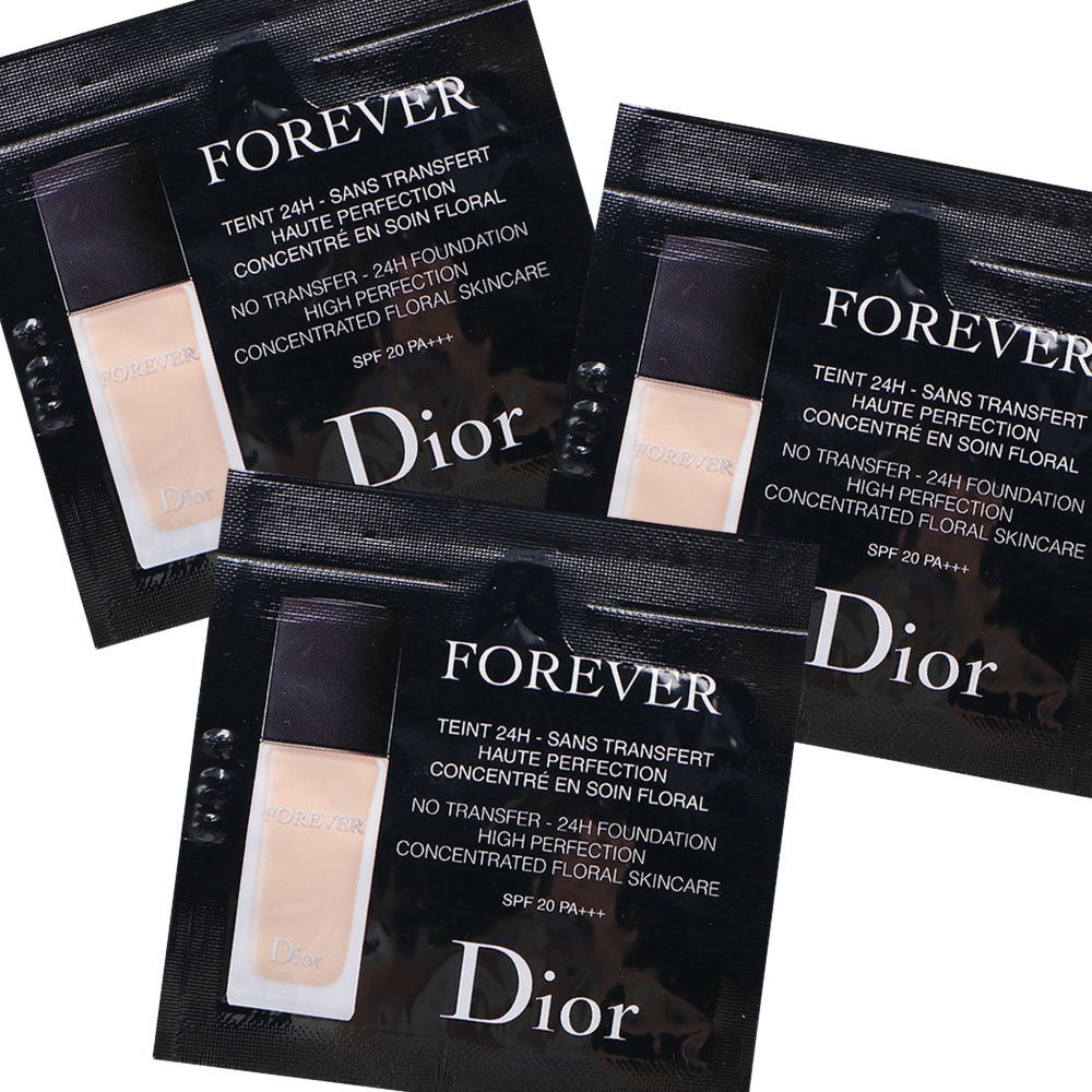 【Dior 迪奧】超完美持久柔霧粉底液 #0N/#1N/#2N (0.7ml PP包 體驗包 旅行小樣 x 同款5入組)