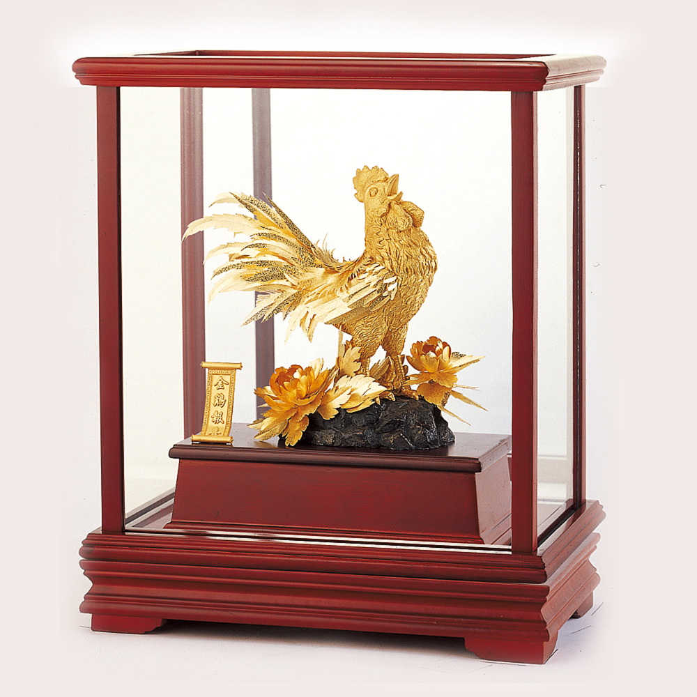 開運陶源】雅鑑鑫品純金立體金箔櫥窗禮品～公雞【金雞報喜