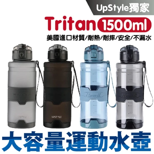 美國進口TRITAN 1500ML 運動水壺 直飲水壺防摔水壺 運動水杯 水壺 健身壺(1500ML)