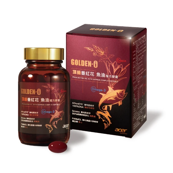 【宏碁健康】GOLDEN-i 頂級番紅花魚油複方膠囊(60顆/瓶)(1入組)