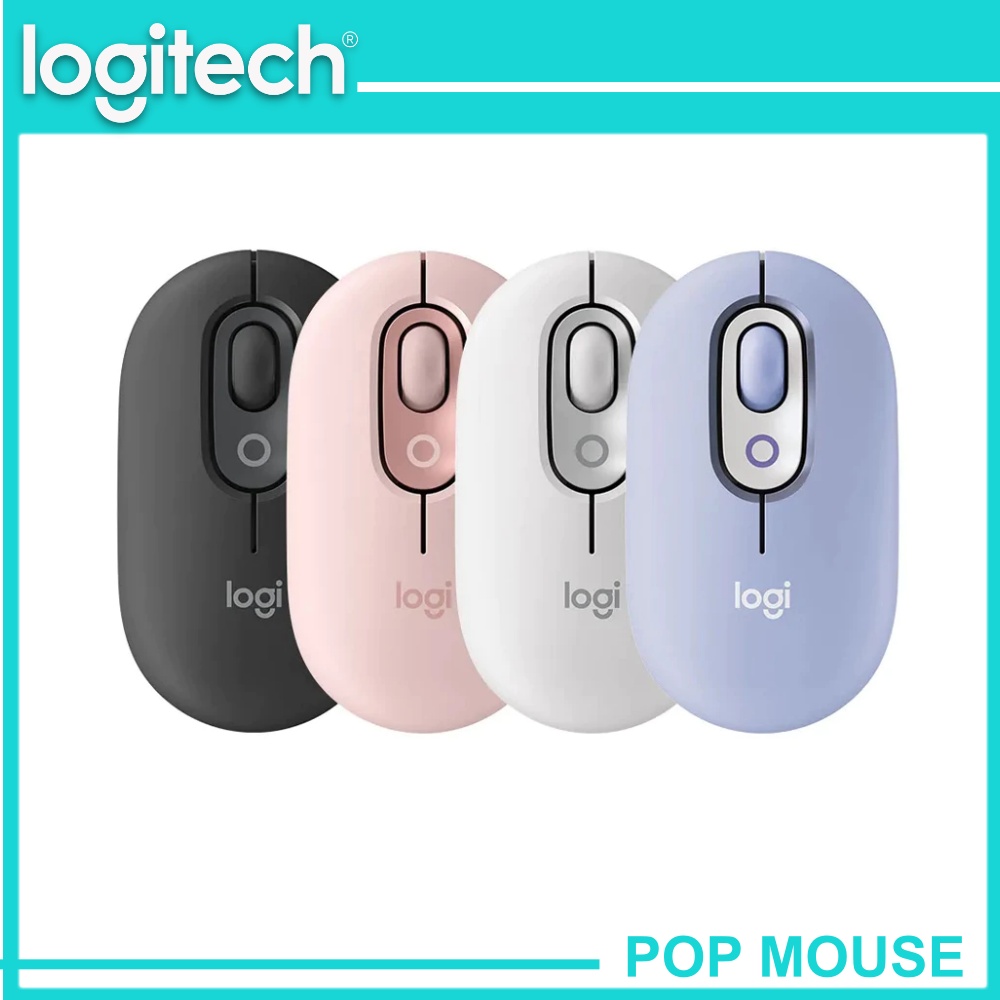 【Logitech 羅技】Logitech 羅技 POP MOUSE 無線藍牙滑鼠 黑/粉/白/紫(POP MOUSE) - 全聯全電商