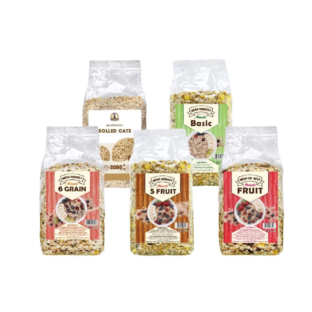 【Mega Harvest】德國天然穀片(原味/什錦榛果/什錦水果/什錦1000g)