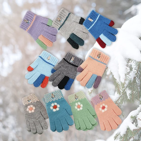 【一品川流】比得兔小花兒童刺繡手套-14.5cm / 跳色兒童刺繡保暖手套-15cm(-4雙入)