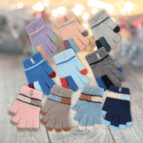 【一品川流】比得兔跳色兒童刺繡保暖手套-15cm / 水晶紗兒童舒暖刺繡手套-15cm(-4雙入)