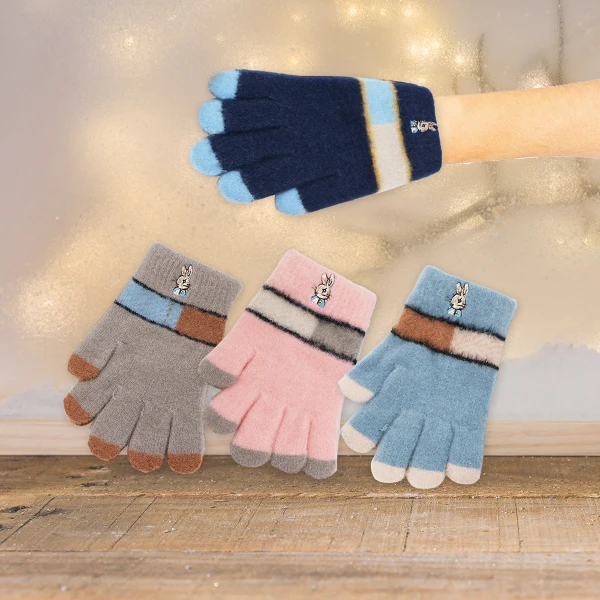 【一品川流】比得兔水晶紗兒童舒暖刺繡手套(-15cm-GL5636-2雙入)