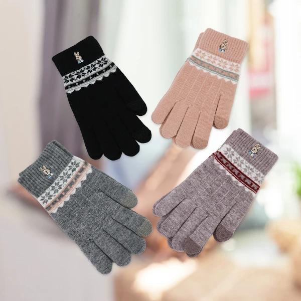 【一品川流】比得兔雪花刺繡成人觸控手套(-22cm-GL8631-2雙入)