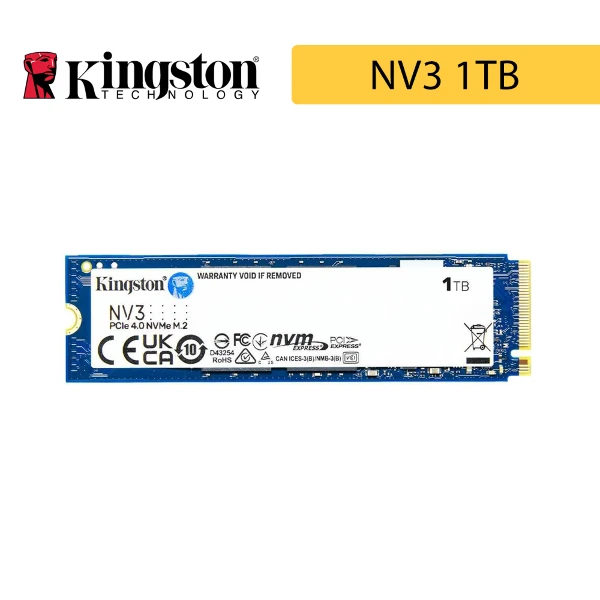 【Kingston 金士頓】NV3 1TB Gen4 PCIe SSD 固態硬碟 (SNV3S/1000G)(NV3)