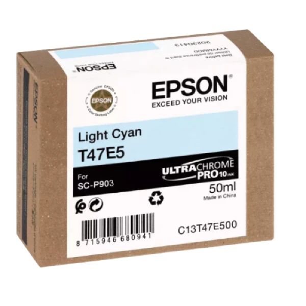 【EPSON 愛普生】T47E500 原廠淡藍色墨水匣 淡藍 (適用 SC-P903)