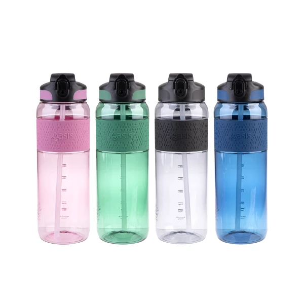 【澳洲 Oasis】Tritan 彈蓋吸管運動水瓶 - 1000ml(彈蓋鎖扣+吸管 暢飲好方便)
