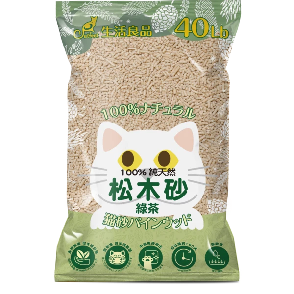 【CatFeet】天然松木砂40lb(綠茶)(1包)