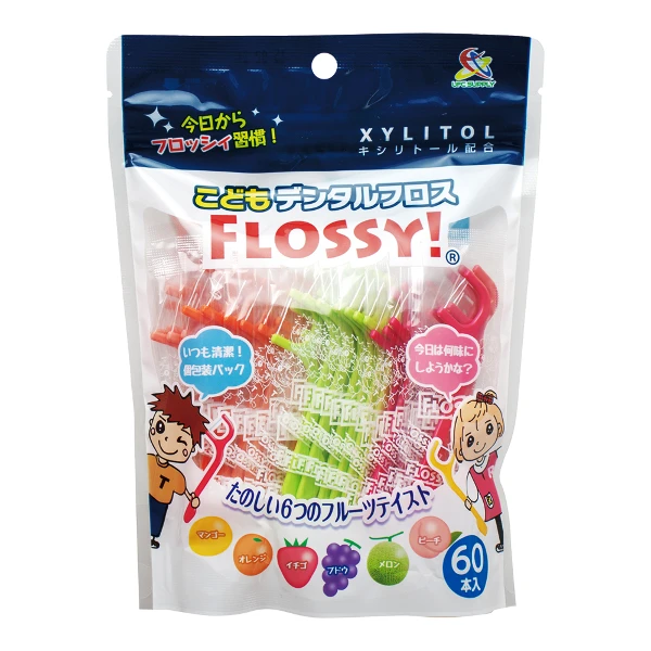 【UFC】FLOSSY兒童牙線棒(水果口味)袋裝(60入)