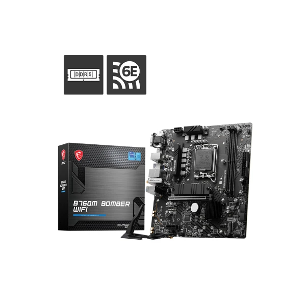 【MSI 微星】B760M BOMBER WIFI DDR5 INTEL主機板(MATXRealtek 25GbWiFi 6E)