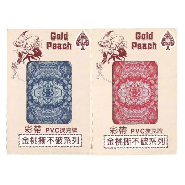 【金桃】 PVC 4006 撲克牌 彩帶 撕不破 塑膠 撲克牌 (5打/組 （紅藍各30副）)