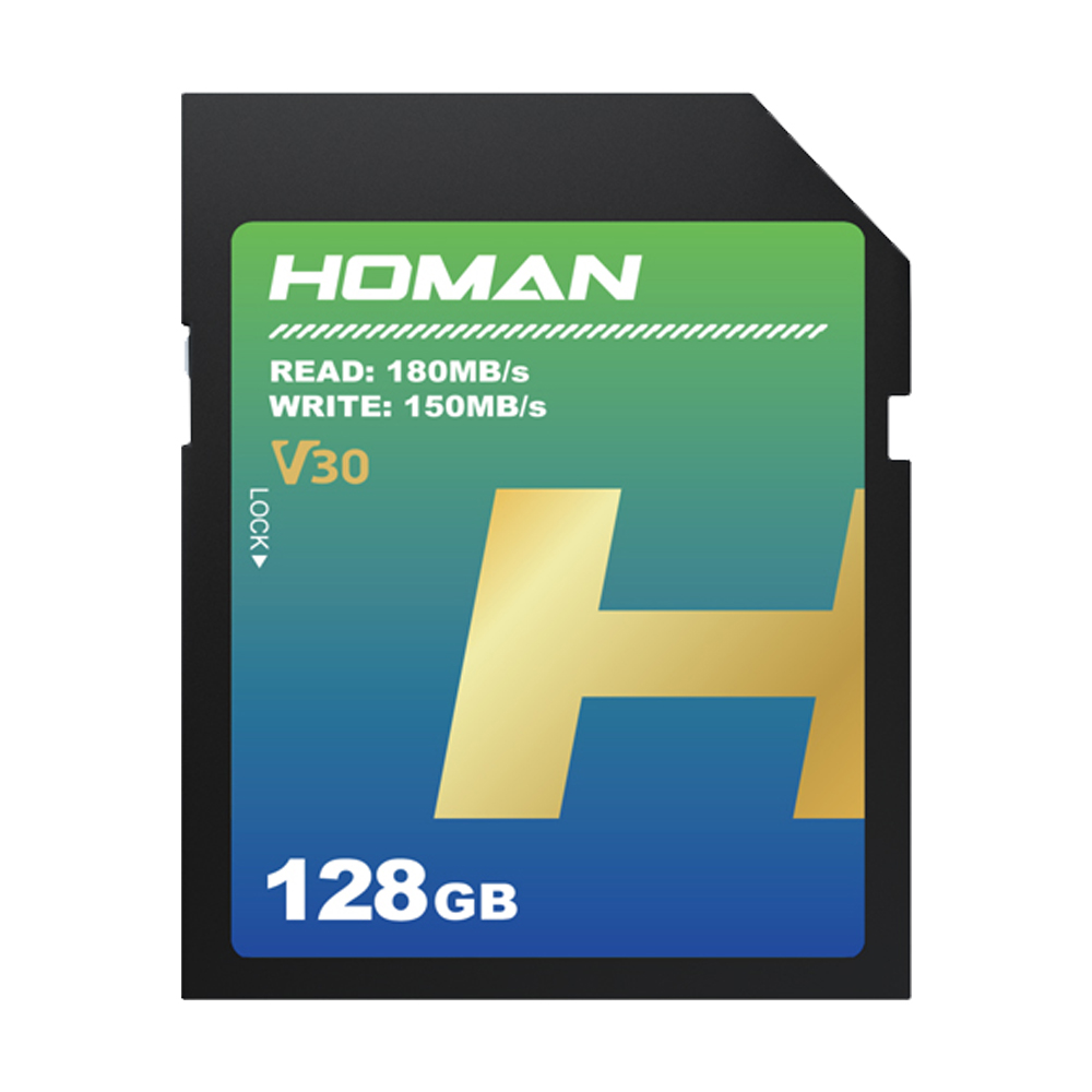 【HOMAN】UHS-I SD V30 128GB 記憶卡 --公司貨(一入)