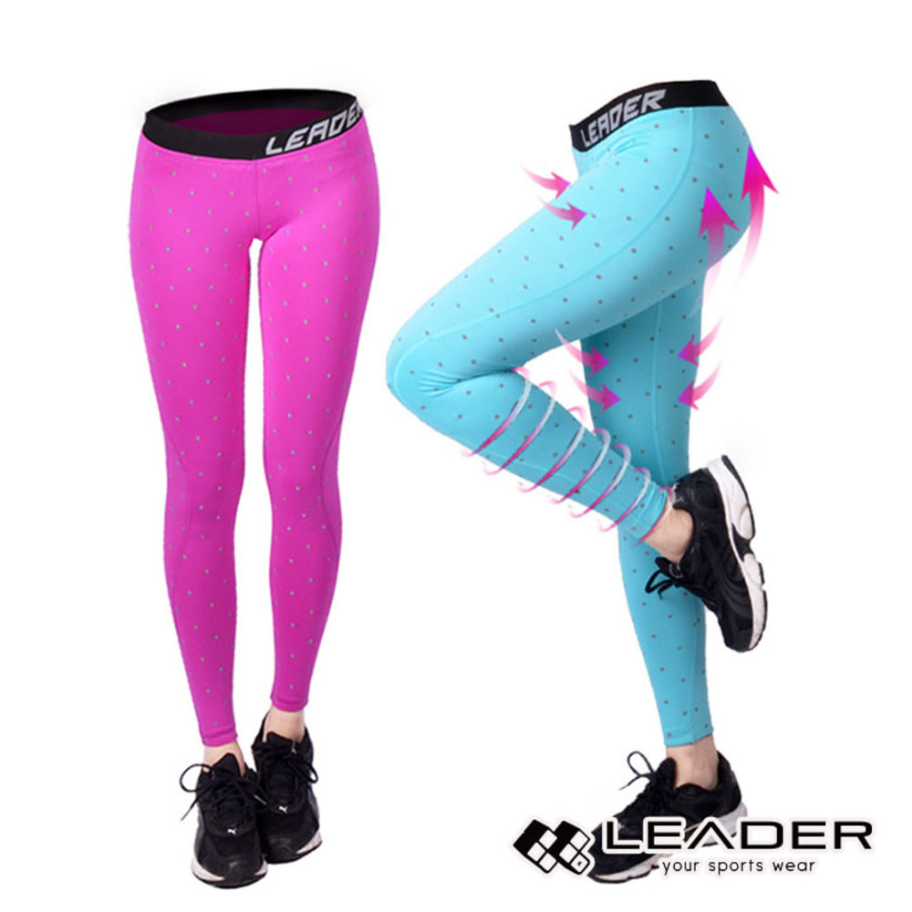 【Leader X】女性專用 DotFit運動壓縮緊身褲(大點)(兩色任選)(單入)