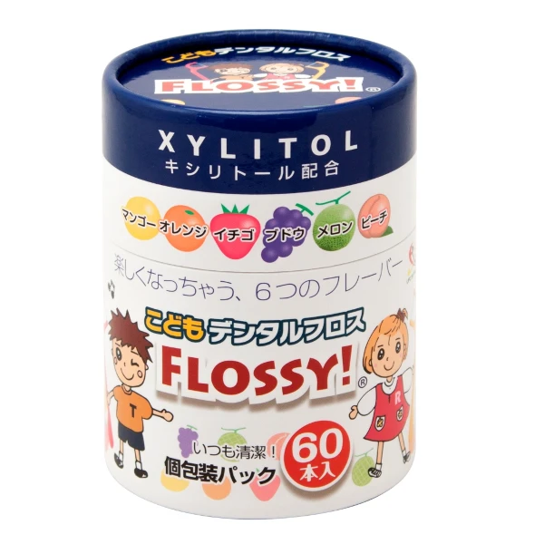 【UFC】FLOSSY兒童牙線棒(水果口味) 罐裝(60入)