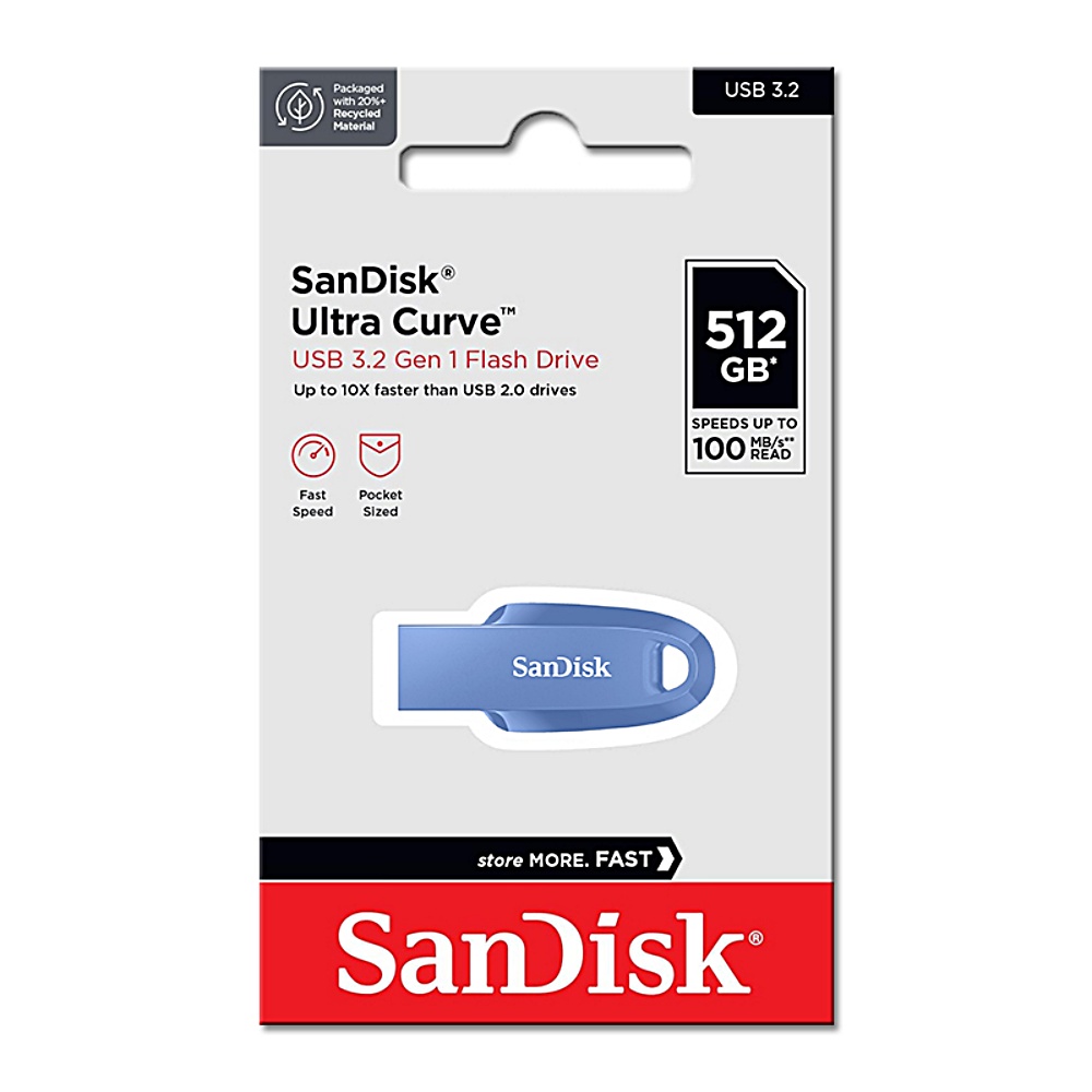 【SanDisk】CZ550 512G Ultra Curve USB 3.2 隨身碟 藍(CZ550)