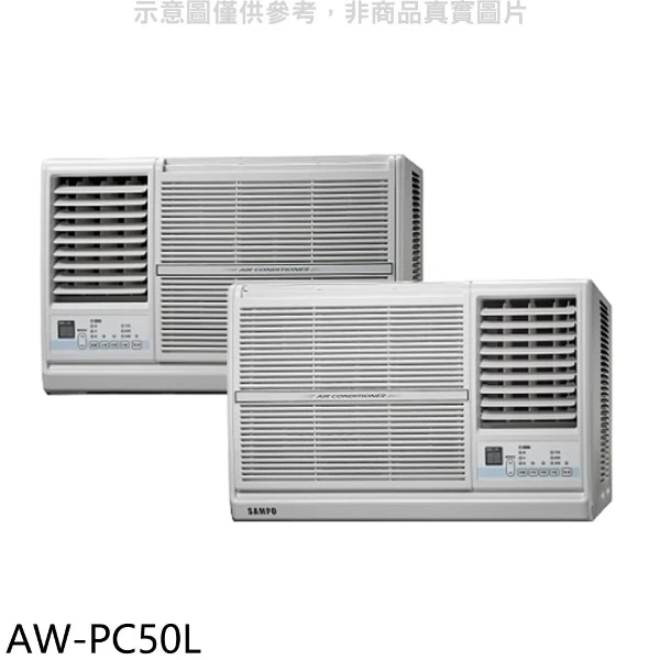 【SAMPO 聲寶】定頻左吹窗型冷氣AW-PC50L(含標準安裝 7-11商品卡2100元)