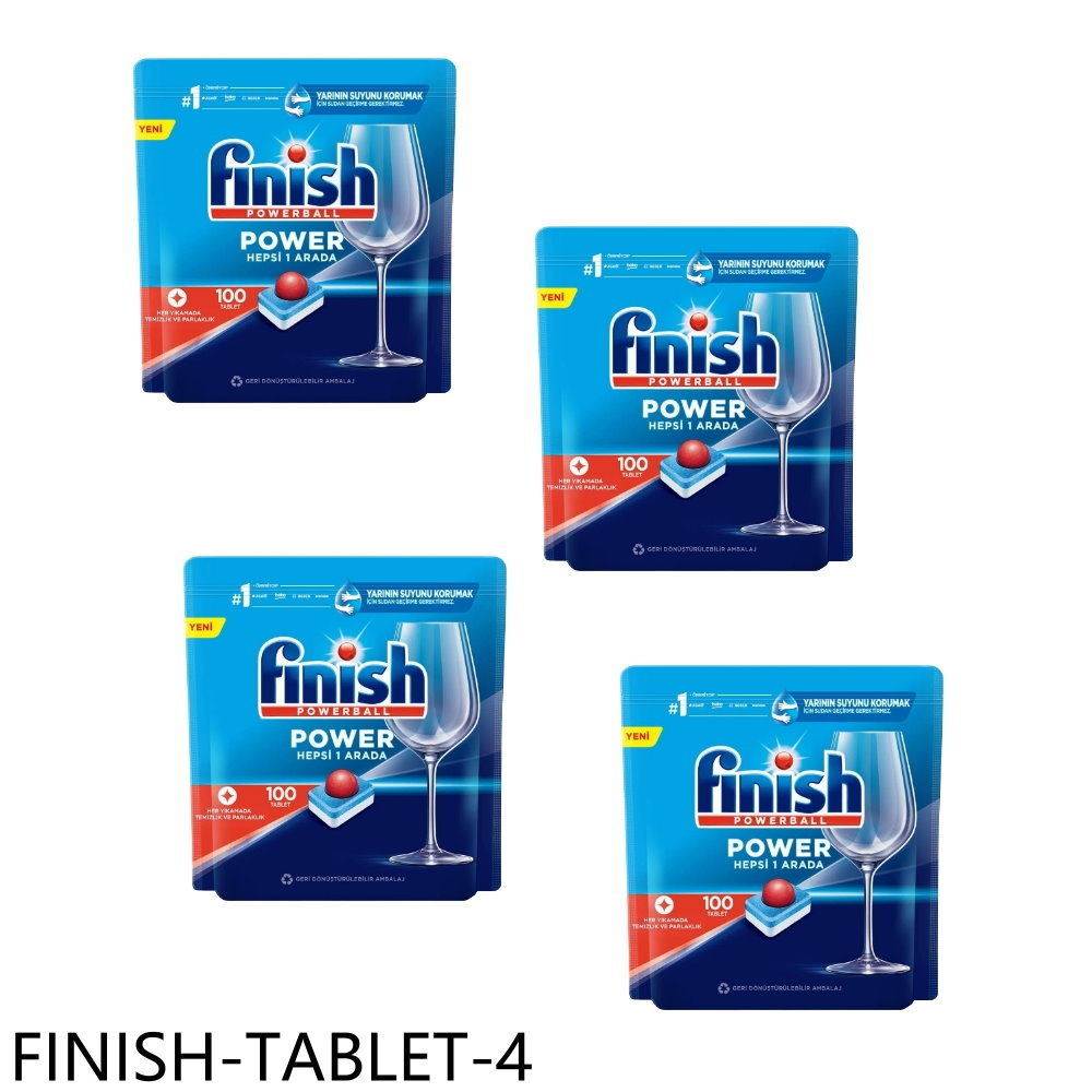 【Finish】洗碗錠400入全效合一洗碗塊洗滌球4盒組洗碗機配件FINISH-TABLET-4(FINISH-TABLET-4)