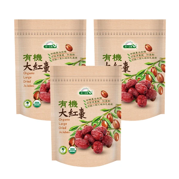 【統一生機】有機大紅棗(300gx3包)