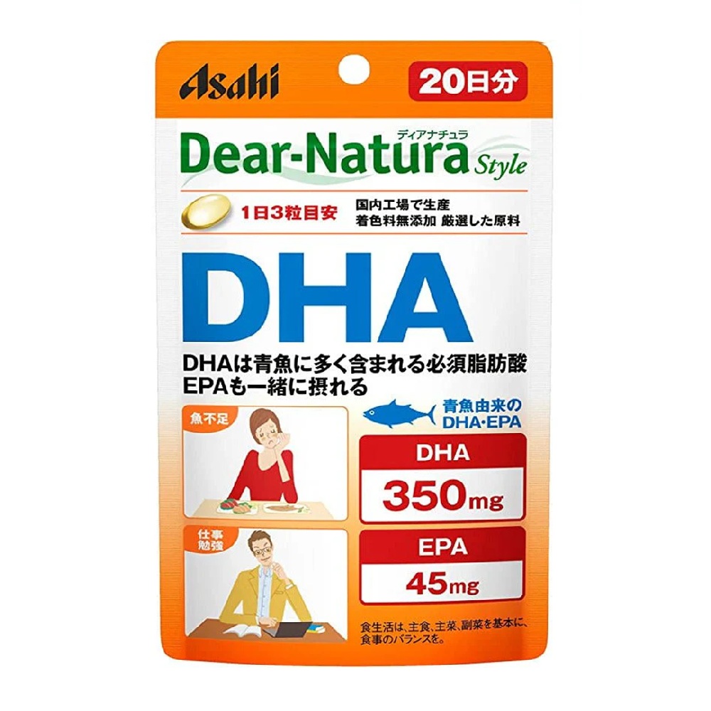 【ASAHI 朝日】Dear-Natura 魚油 350mg高濃度DHA＋EPA(60顆)