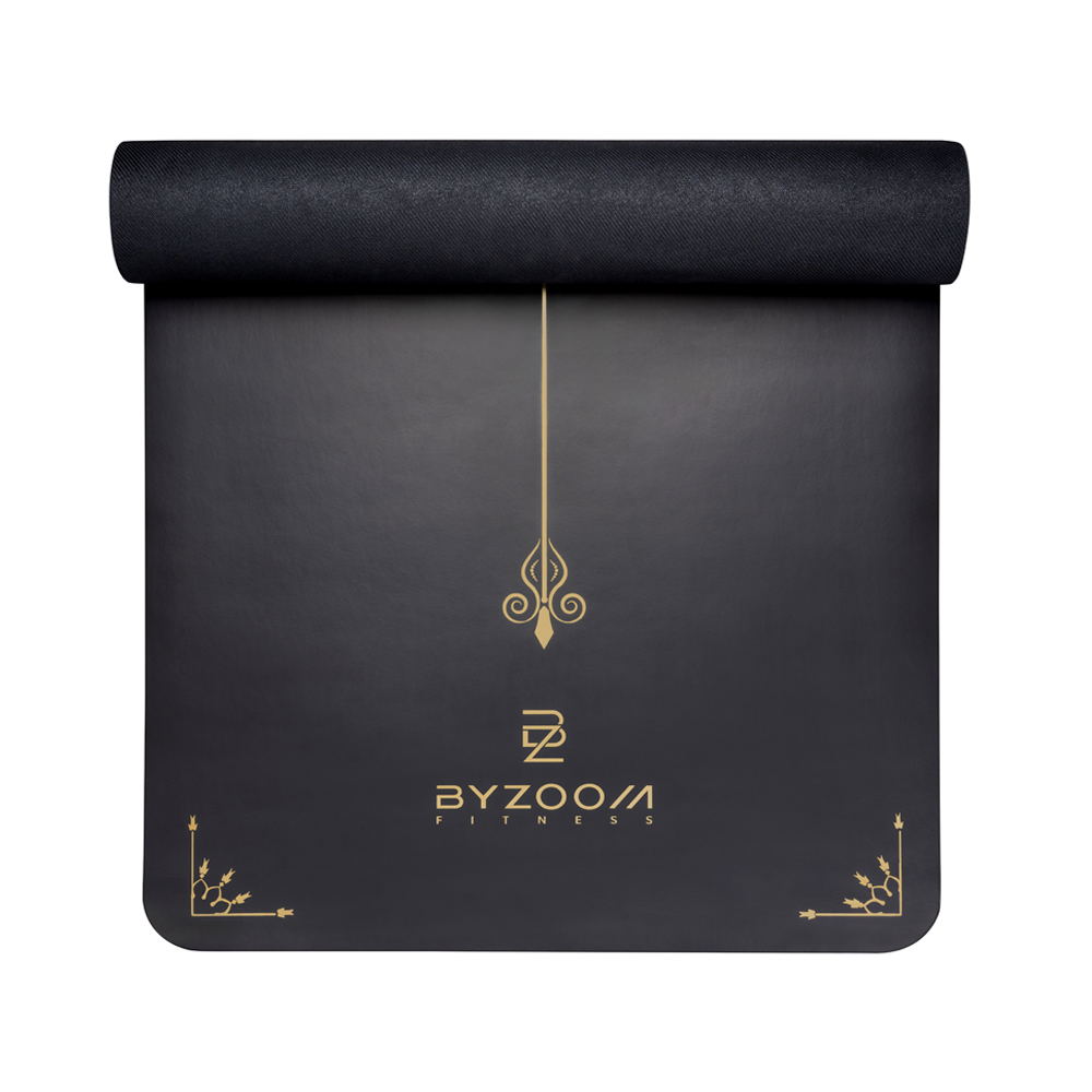 【Byzoom Fitness】PU天然橡膠瑜珈墊5mm (黑)(PU)
