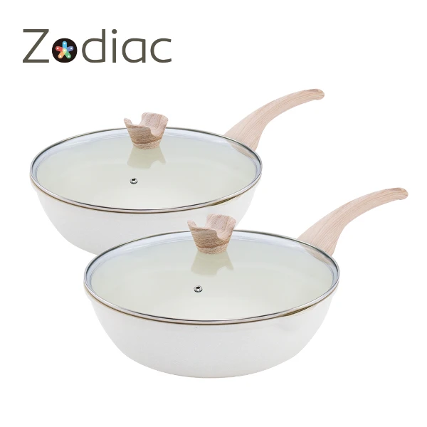 【Zodiac】30CM不沾深炒鍋附蓋-二入組(ZFB-FW3002)