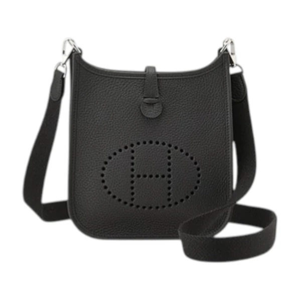 【HERMES 愛馬仕】Evelyne 16 銀扣 斜/肩背包 (黑色)(H069426CKAV)
