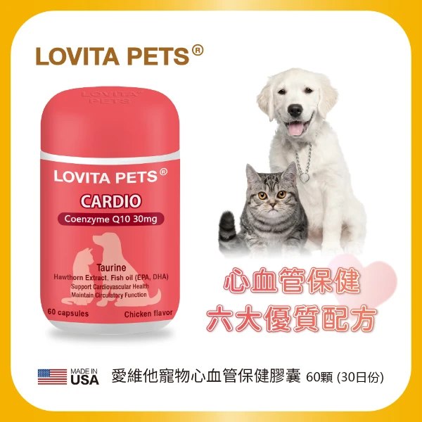 【LOVITA PETS】愛維他寵物 心血管保健膠囊(60顆/瓶)