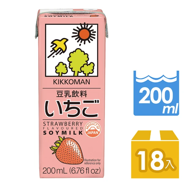 【龜甲萬】龜甲萬豆乳-草莓風味(200mlx18入/箱)