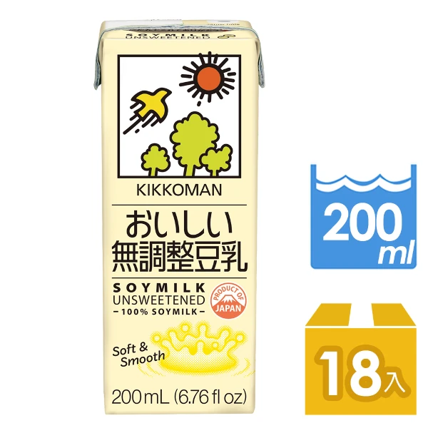 【龜甲萬】龜甲萬無調整豆乳(200mlx18入/箱)