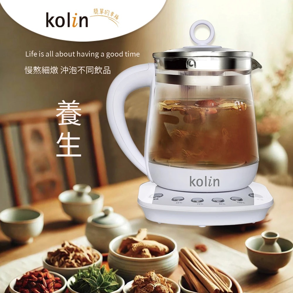 【Kolin 歌林】Kolin 歌林 1.6L多功能玻璃養生壺 快煮壺 泡茶壺 KPK-XK2699(1入)