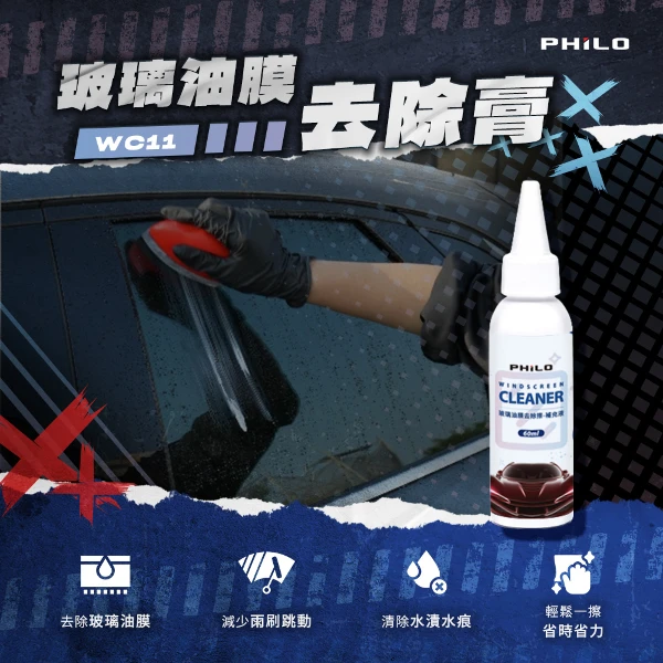 【PHILO 飛樂】玻璃油膜去除膏60ml (WC11)