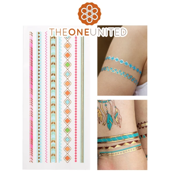 【The One】歐美時尚金屬感紋身貼-中(十款任選)