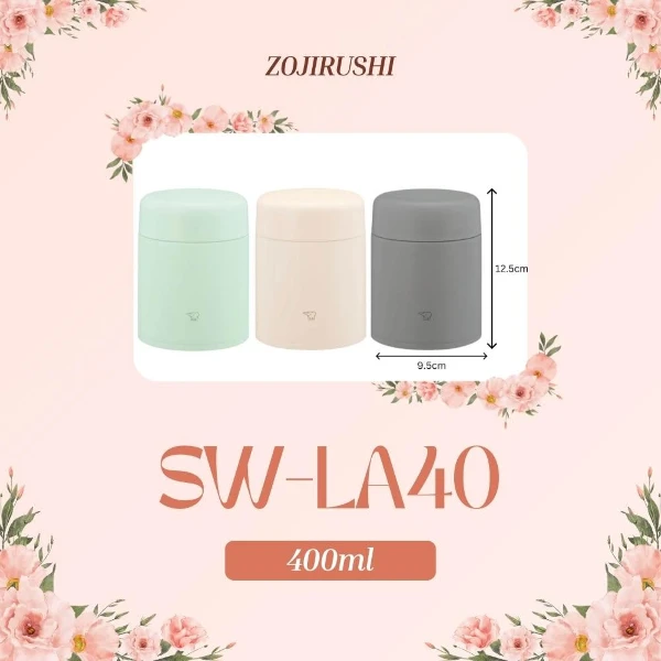 【ZOJIRUSHI 象印】不鏽鋼一體式杯蓋真空燜燒杯｜SW-LA40(400ml)