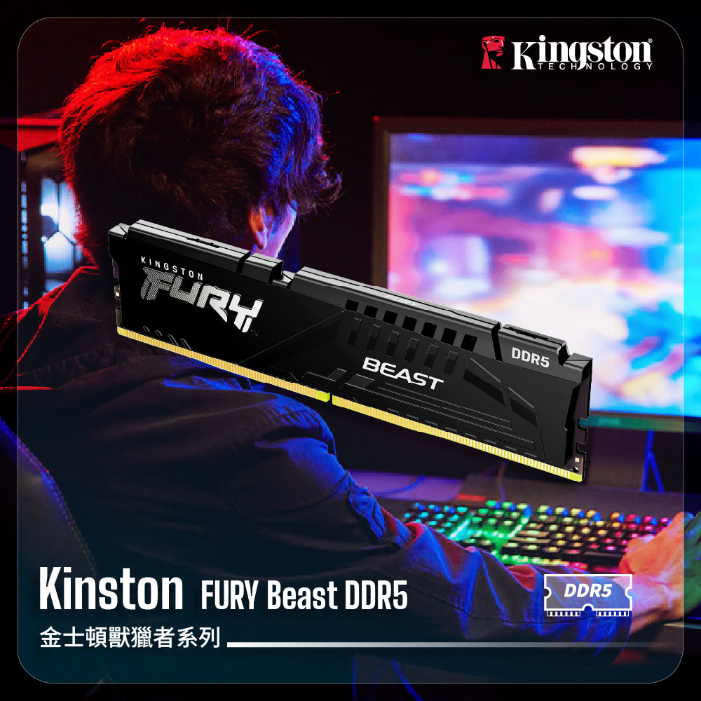 Kingston 金士頓】FURY Beast 獸獵者DDR5 5600 16GB 桌上型超頻記憶體2