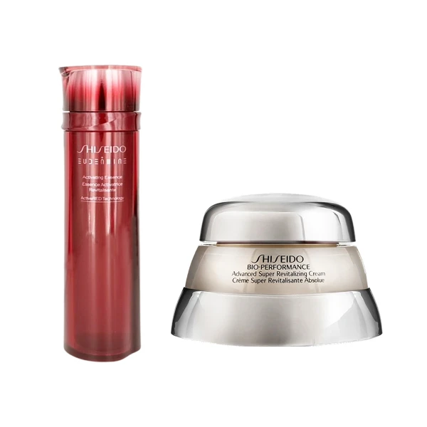【SHISEIDO 資生堂】紅色活酵超導奇蹟露 145ml+百優精純乳霜 75ml 優惠組合(航空版)
