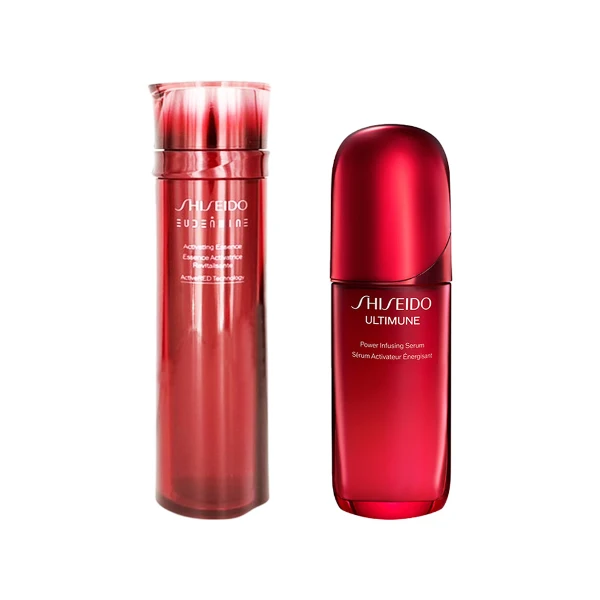 【SHISEIDO 資生堂】紅色活酵超導奇蹟露 145ml+紅妍山茶花修護精華 75ml 優惠組合(航空版)