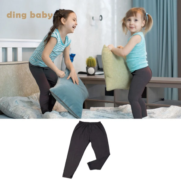 【ding baby】兒童發熱褲-麻花黑(90cm-140cm)