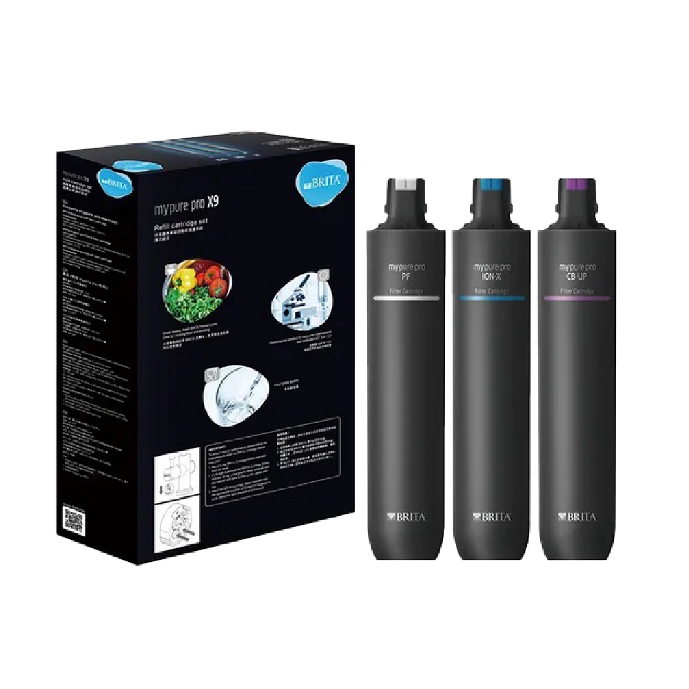【BRITA】BRITA mypure pro X9 濾芯組(0.01微米中空絲膜)(商品重量：4600公克 商品尺寸：Ø(直徑) 9.0 x 9.0 x 43.0公分/ 支)