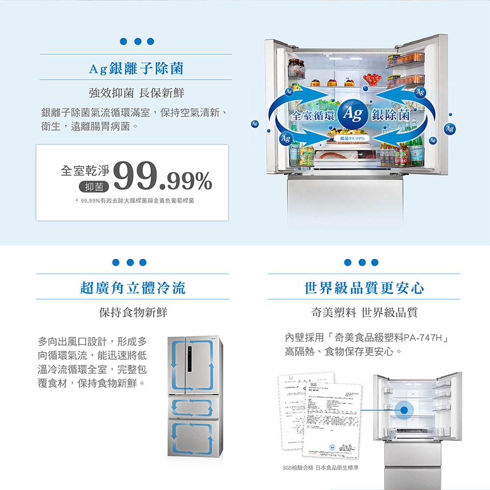 CHIMEI 奇美】610升一級能效變頻四門電冰箱✔️基本安裝✔️舊機回收