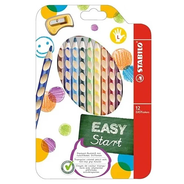 【STABILO】 德國 思筆樂 EASYcolors 人體工學思筆樂洞洞彩色鉛筆 左手(12色組/盒 ST331/12)