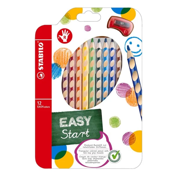 【STABILO】 德國 思筆樂 EASYcolors 人體工學思筆樂洞洞彩色鉛筆 右手(12色組/盒 ST332/12)