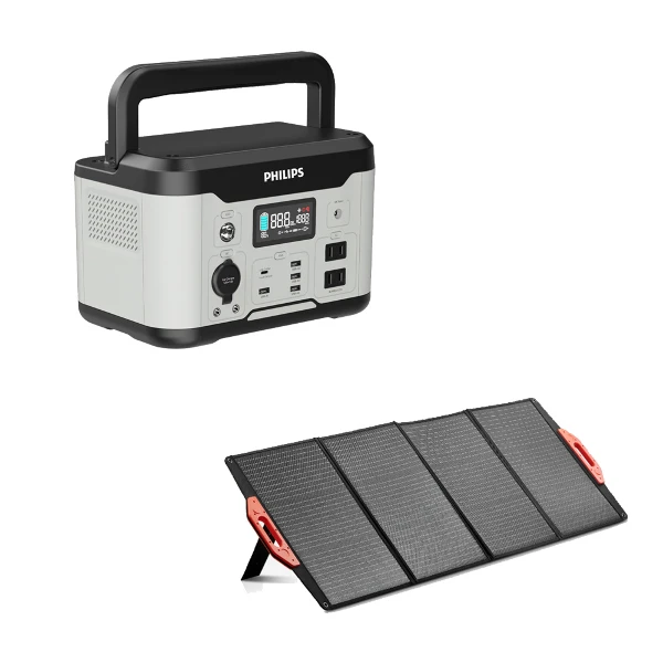 【PHILIPS 飛利浦】600W儲能行動電源+160W太陽能充電板 (/組 DLP8093C+DLP8846C)